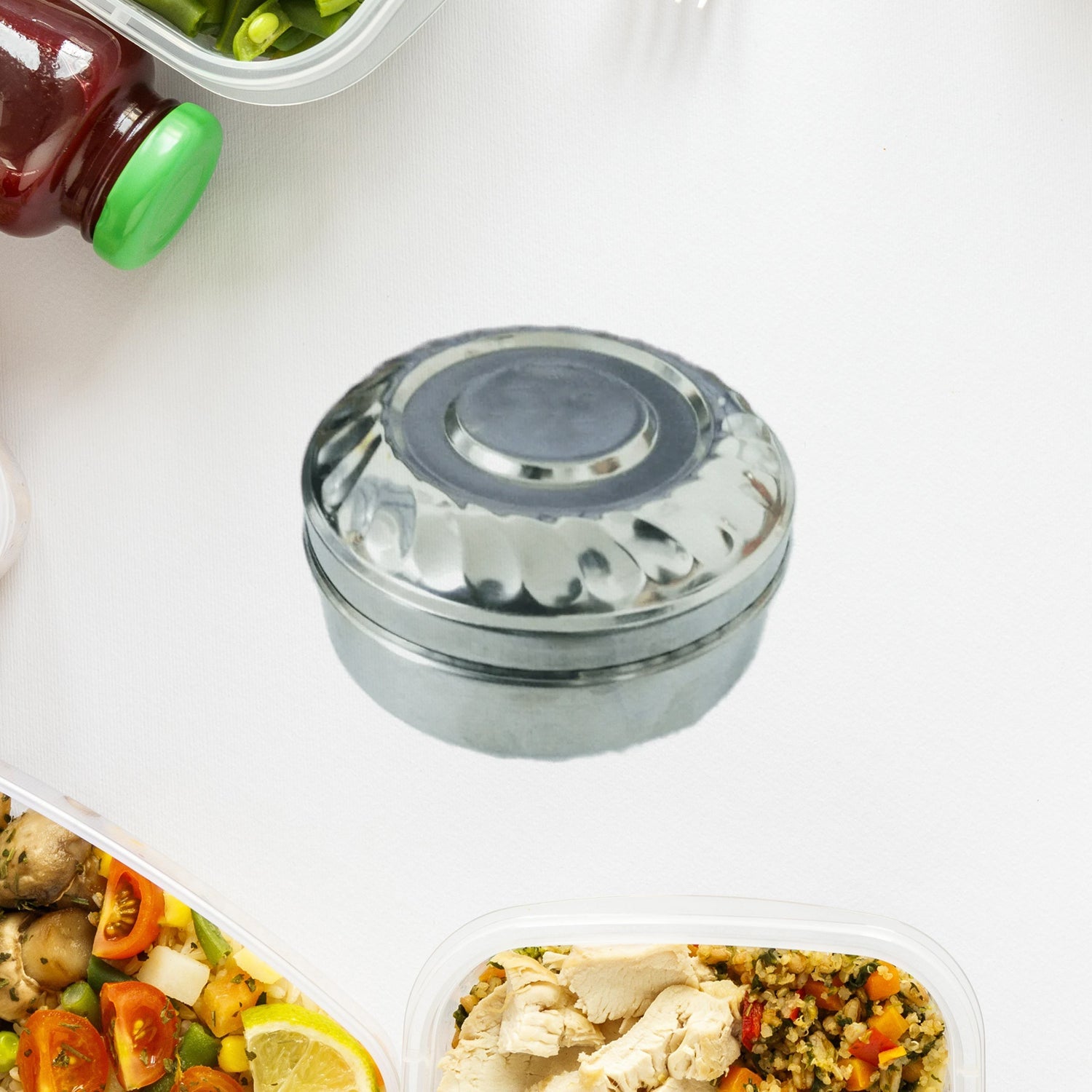 3345 Multi-Purpose Stainless Steel Round Shape Tiffin Box - Small Gift for Baby Girl and Baby Boy For Office, School/Tuition/ Picnic (Small) 3345 Multi-Purpose Stainless Steel Round Shape Tiffin Box - Small Gift for Baby Girl and Baby Boy For Office, School/Tuition/ Picnic (Small)